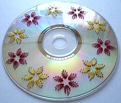 Voorbeeld CD met geborduurde bloemen